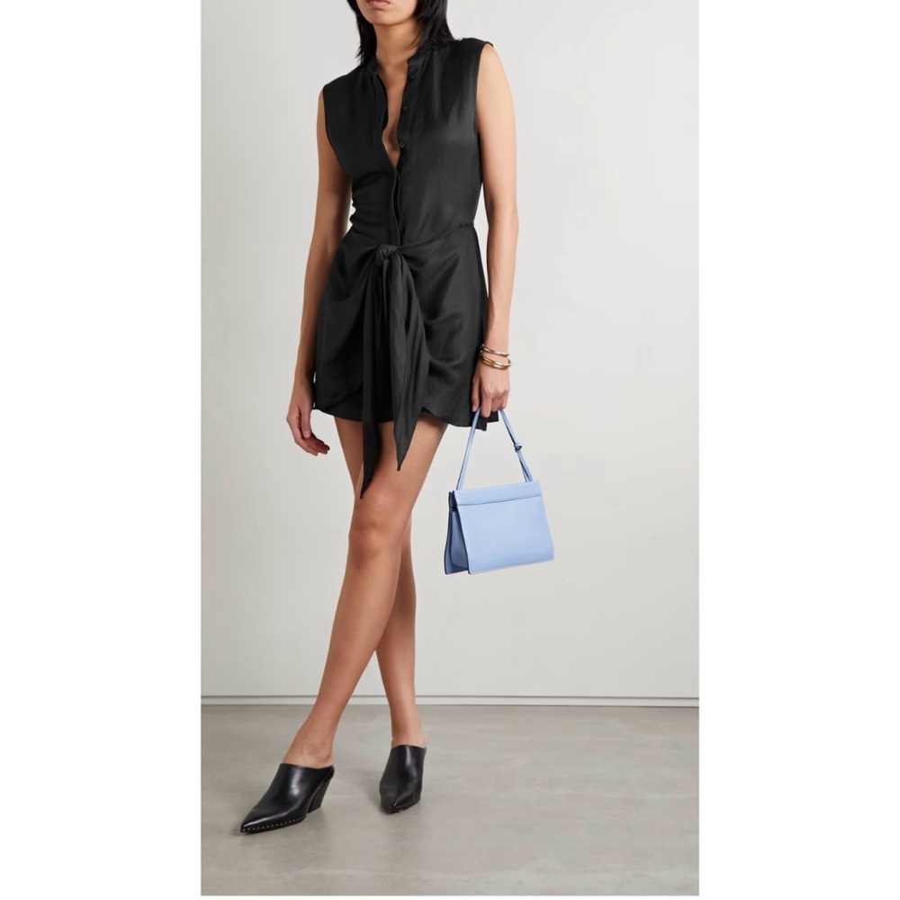 Bondi Born Valais Tie Front Linen Mini Dress New XS